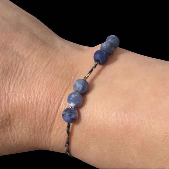Alex and Ani precious threads sodalite adjustable bracelet 925 - Picture 1 of 12